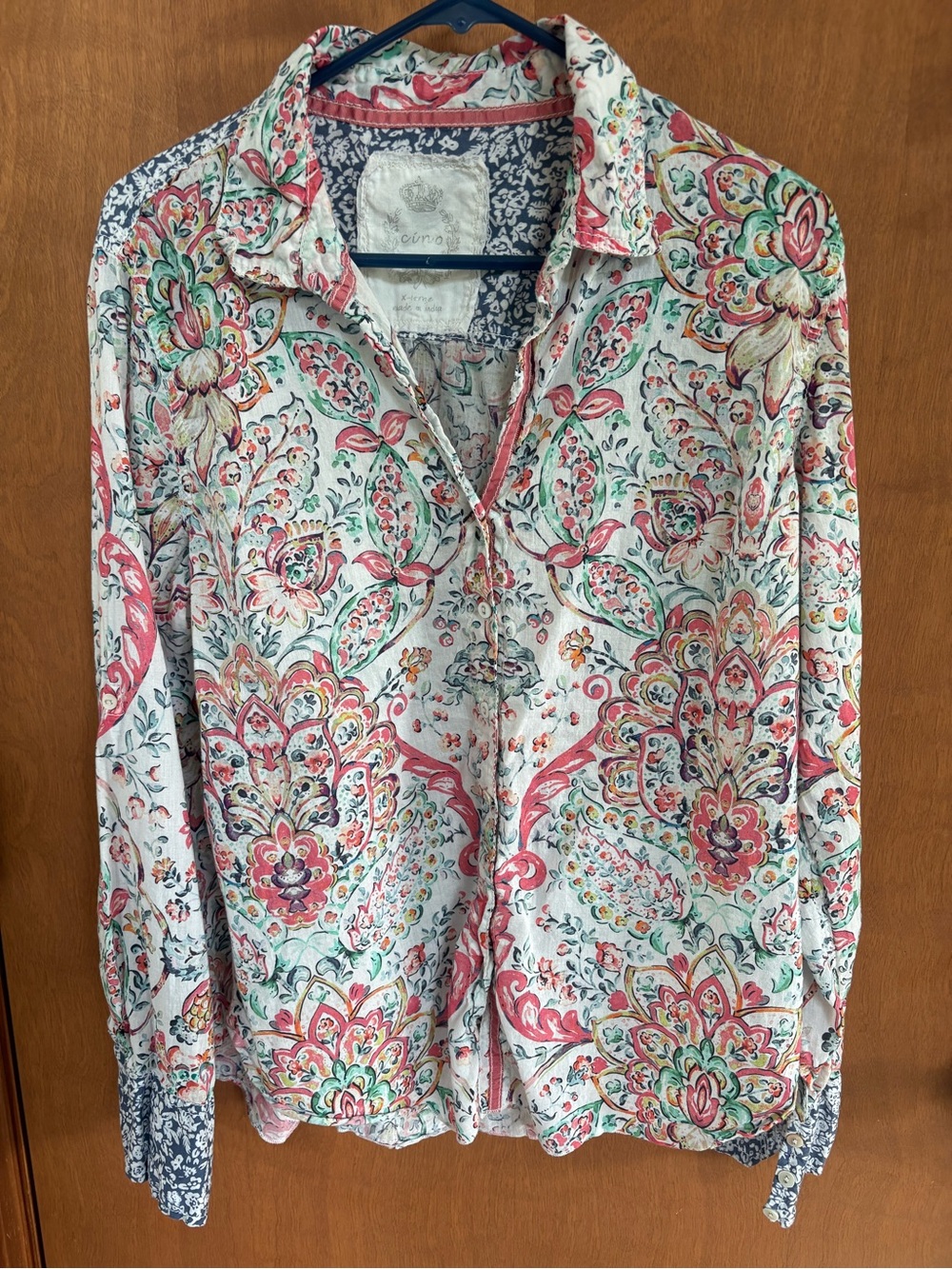 Sundance Floral Paisley Button-Front Women’s Top in Multi-Color